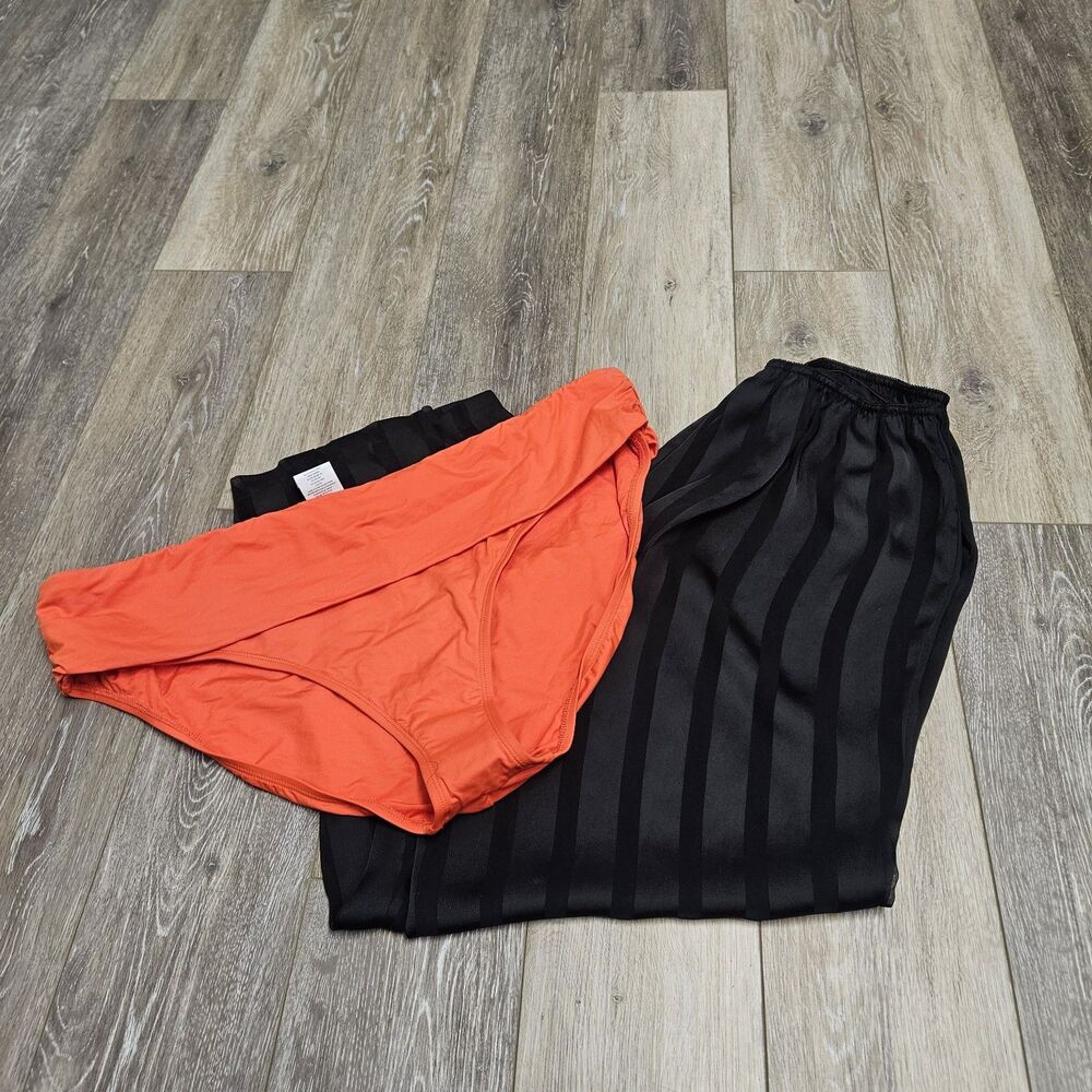 La Blanca Swim Bundle Fold Over Bikini Bottom Orange Women's 20W Plus Sheer Pant